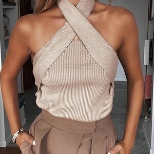 NWT Chestnut Halter Rib Knit Top XS